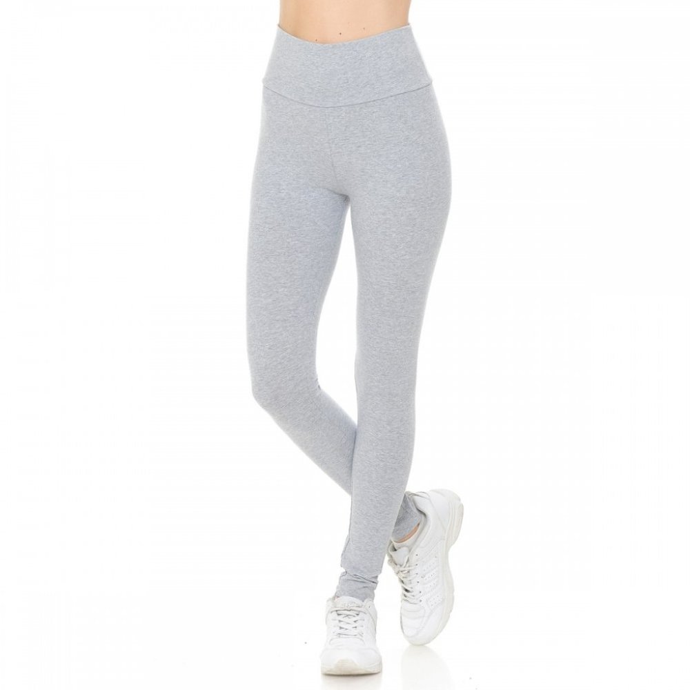 HIGH WAIST YOGA PANTS COTTON SPANDEX KNIT LEGGINGS